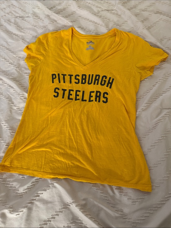 Majestic Tops - Majestic Gold Pittsburgh Steelers Fan V-Neck Tee